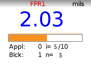 The large color display with progress bar for tracking the number of required measurements per area 